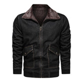 Winter Plus Velvet Thick Loose Lapel Plus Size Denim Jacket Men's Jacket