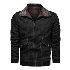 Winter Plus Velvet Thick Loose Lapel Plus Size Denim Jacket Men's Jacket