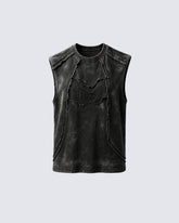 KIIKIO American Retro Design Frayed Sleeveless Vest