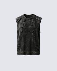 KIIKIO American Retro Design Frayed Sleeveless Vest