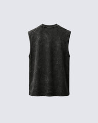 KIIKIO American Retro Design Frayed Sleeveless Vest