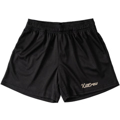 VENTED MESH SHORTS SCRIPT - BLACK / CREAM