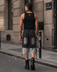 Street-Edge Vintage Embroidered Slim Fit Tank