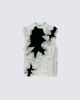 Gothic Distressed Mesh Sleeveless Top