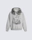 Lightweight Fuzzy Printed Half-Zip Cropped Hoodie