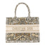 Canvas Embroidered Medium Around The World Book Tote Gold