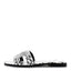 Calfskin Printed Op'H Oran Sandals 40.5 Black White