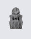 Vintage Washed Sleeveless Zip Hoodie Vest