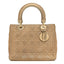 Metallic Nylon Cannage Medium Lady Dior Gold