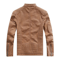 Style Washed Men's Pu Leather Jacket 3New