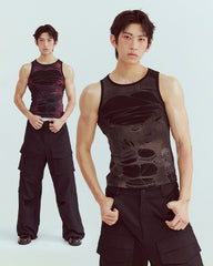 Y2K Distressed Cutout Sleeveless Knit New Tank Top