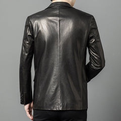 High-end Oil-Waxed Sheepskin Fashionable Casual Blazer