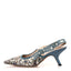 Canvas Embroidered J'Adior Slingback 65mm Pumps 38 Blue Multicolor
