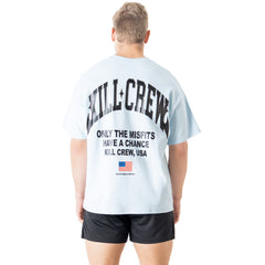 RELAXED FIT NATURAL COTTON CHROME T-SHIRT - BLUE