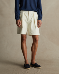 Double Pleated Chino Shorts - Off White