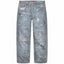 Supreme Distressed Graphic Denim Jeans - Light Blue Wash
