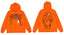 Revenge Orange Geometric Spider Skull Arch Logo Pullover Hoodie