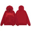 Streetwear Gothic Script Logo Full-Zip Hoodie - Burgundy