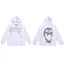 Revenge Screaming Skull Arch Logo Pullover Hoodie white