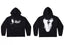 Vlone Dove & Marble "V" Graphic Hoodie - Black/White