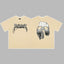 Revenge Silver Arch Logo & Hockey Mask Graphic Short Sleeve T-Shirt Beige
