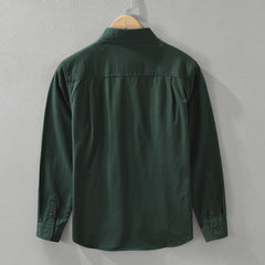 Men's Simplicity Long Sleeve Shirt Casual All-match Literary Loose Top