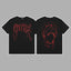 Revenge Red Outline Arch Logo & Skull Graphic Short Sleeve T-Shirt