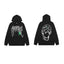 Revenge Black Neon Green Geometric Spider Skull Pullover Hoodie