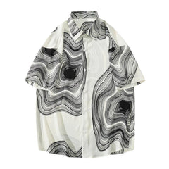 Summer Menswear Shirt Hong Kong Style Fashionable Temperament Short Sleeve