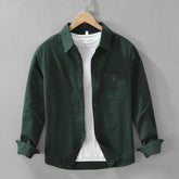 Men's Simplicity Long Sleeve Shirt Casual All-match Literary Loose Top