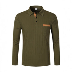 Sports Long Sleeve Lapel Men's Polo Shirt