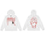 Revenge White Geometric Spider Skull Arch Logo Pullover Hoodie