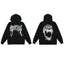 Revenge Metallic Silver 3D Screaming Skull Arch Logo Pullover Hoodie black