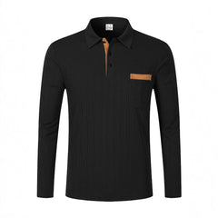 Sports Long Sleeve Lapel Men's Polo Shirt