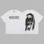 Revenge White Arch Logo & Dreadlocks Skull Graphic Short Sleeve T-Shirt White
