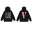 Vlone Classic Logo Graphic Hoodie - Black/Pink