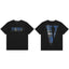 Vlone Plaid Drip Graphic T-Shirt - Black/Blue