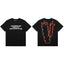Vlone Flame Outline Graphic T-Shirt - Black/Red