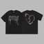 Revenge Arch Logo & Heart Outline Graphic Short Sleeve T-Shirt Black