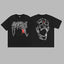 Revenge Arch Logo with Spider & Geometric Skull Graphic Short Sleeve T-Shirt Black