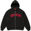 Supreme Arch Logo Zip-Up Hooded Sweatshirt - Black