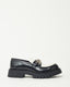 Gucci Black and White Leather SHW Interlocking GG Loafers - 41