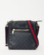 Gucci Black Monogram GG Supreme Canvas Small Messenger Bag