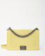 Chanel Lime Green Chevron Quilted Lambskin Leather Large Boy Bag with Ruthenium Hardware