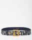 Dior Navy and White Monogram Oblique Jacquard Canvas Gold D DiorQuake Belt - 85