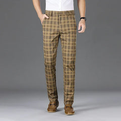 Men's Classic Checkered Straight Casual Pants