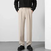Men's Relaxed Fit Classic Straight-Leg Draped Pants