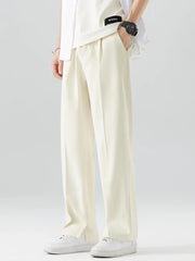 Men's Breathable Polyester Korean Semi-Wide Casual Trousers