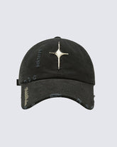 Distressed Baseball Cap With Cross