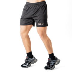 VENTED MESH SHORTS SCRIPT - BLACK / CREAM